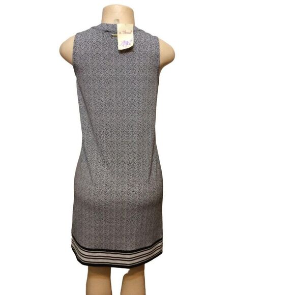 MICHAEL Kors Women Flower Print Sleeveless Dress XSmall Black And White - Picture 2 of 3